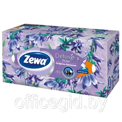 Салфетки косметические "Zewa Deluxe", 90 шт
