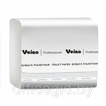 Бумага туалетная листовая "Veiro Professional Comfort", 2 слоя