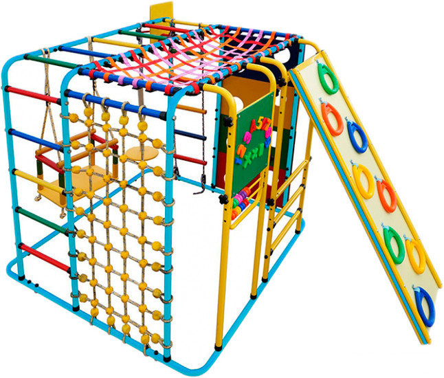 Детский спортивный комплекс Формула здоровья Кубик У Плюс голубой-радуга - фото 1 - id-p178044649