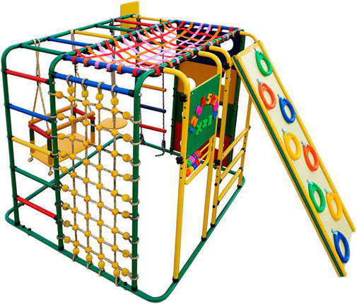 Детский спортивный комплекс Формула здоровья Кубик У Плюс зеленый-радуга, фото 2