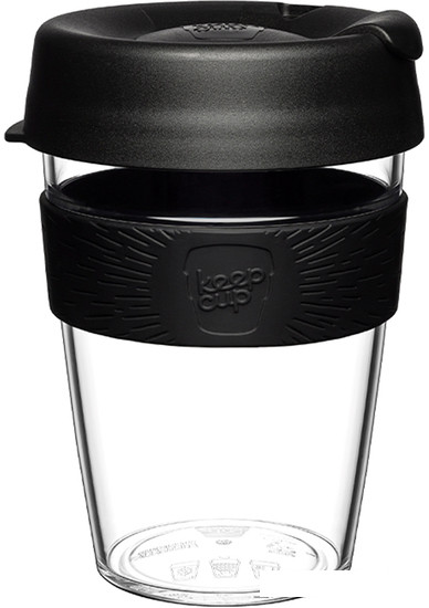Многоразовый стакан KeepCup Original M Clear Black 340мл (черный)