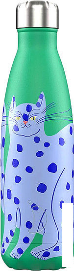Термос Chilly's Bottles Artist Agathe Singer Blue Cat 0.5 л (разноцветный)