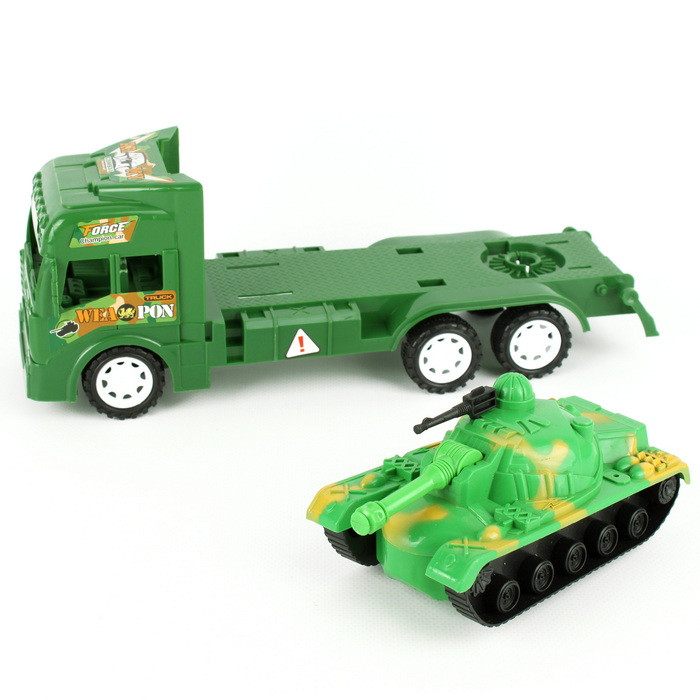 Автовоз военный с техникой (с танком). Игрушка - фото 3 - id-p180066317