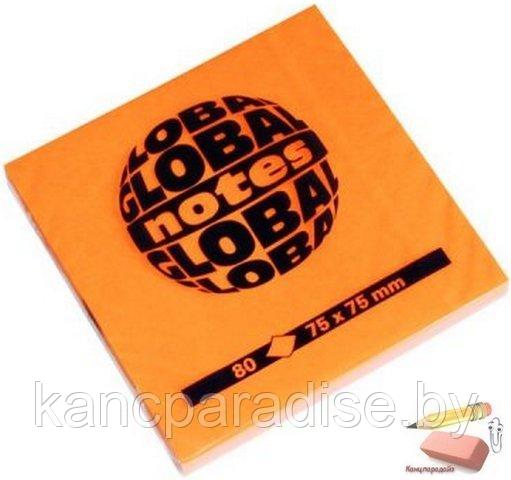 Бумага для заметок Global Notes 75х75 мм., оранжевый неон, 100 листов - фото 1 - id-p180066528