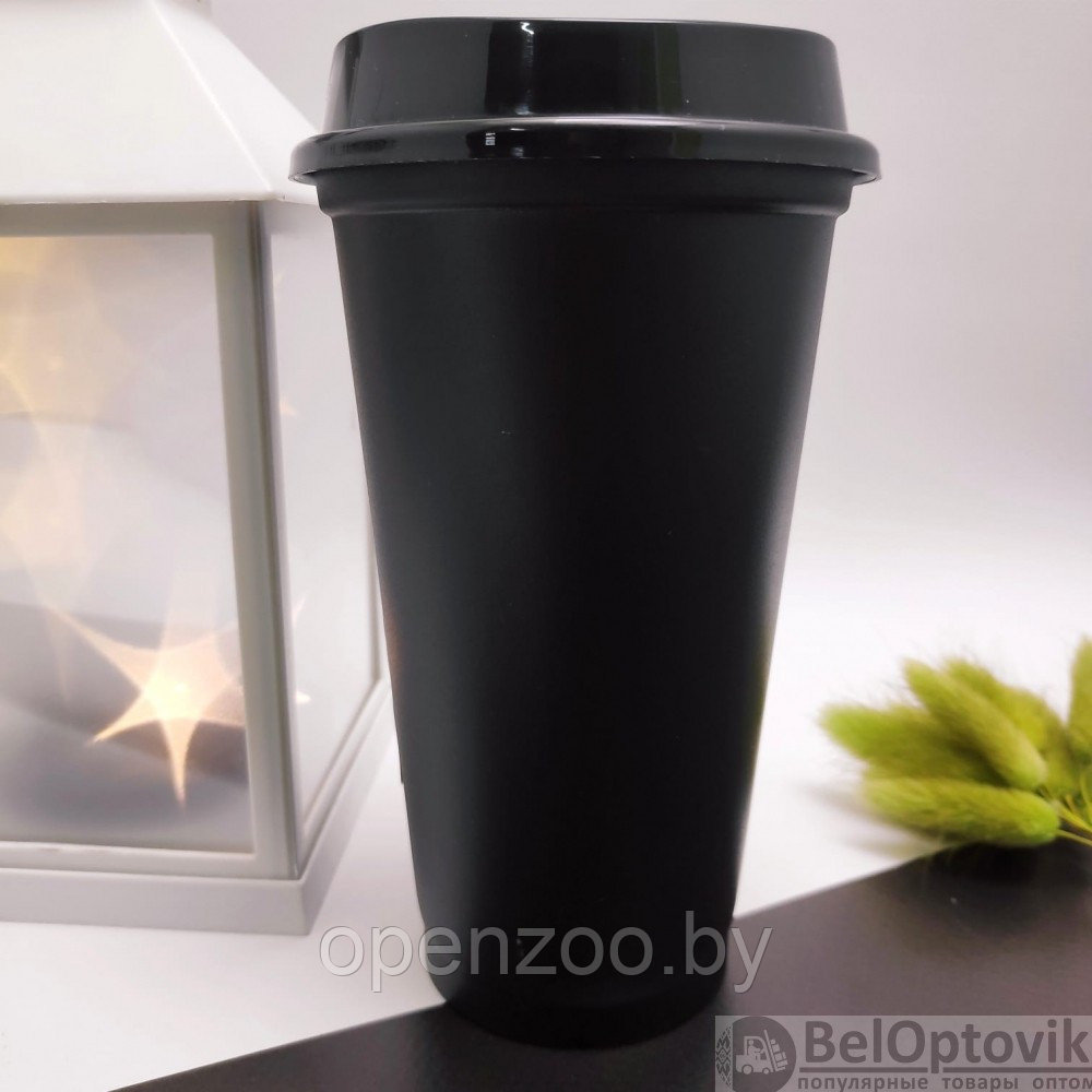 Стакан тамблер для кофе Wowbottles и других напитков 400 мл, Черный с кофейной крышкой - фото 4 - id-p180067837