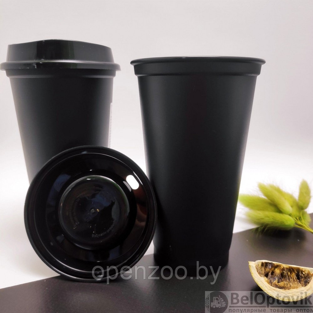Стакан тамблер для кофе Wowbottles и других напитков 400 мл, Черный с кофейной крышкой - фото 7 - id-p180067837