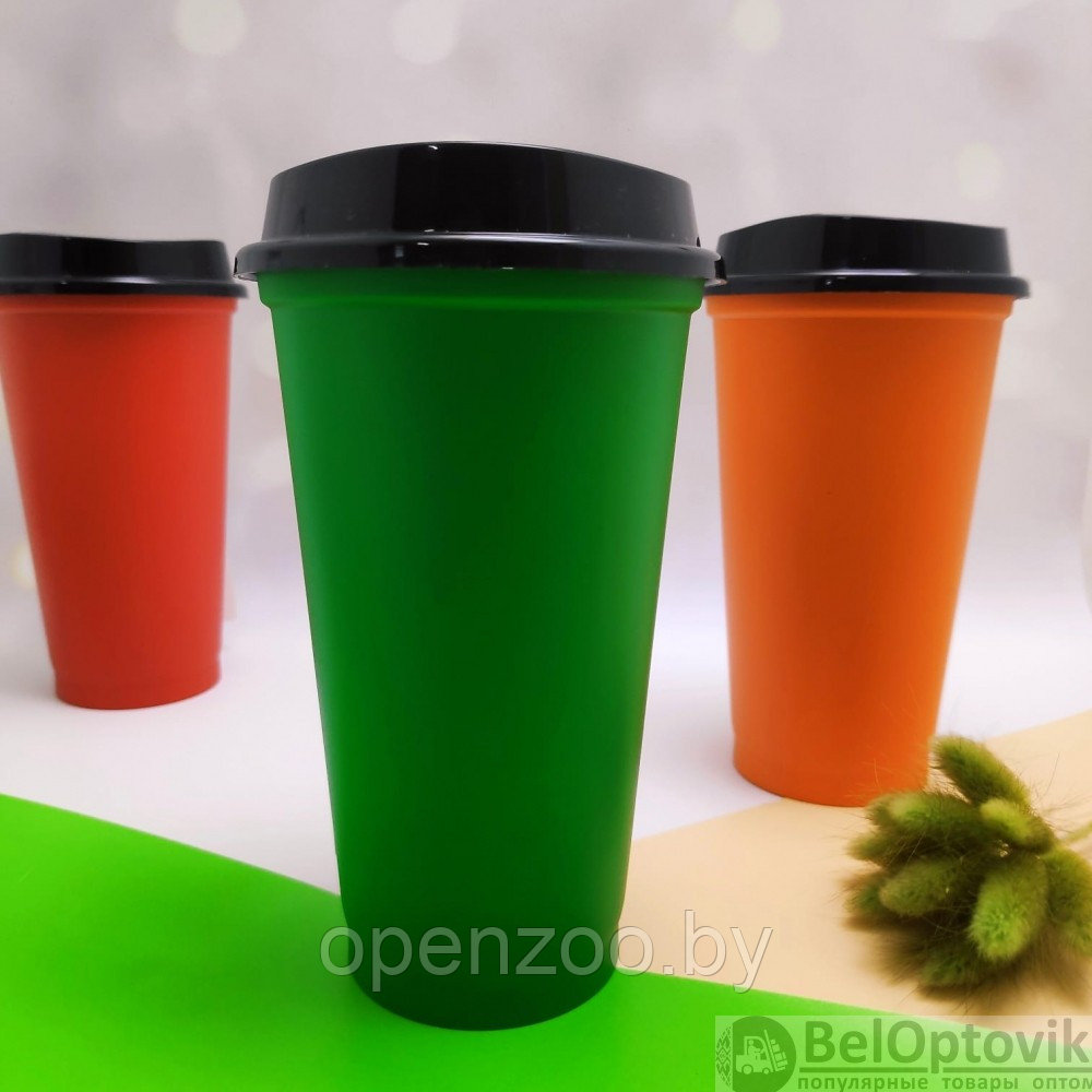 Стакан тамблер Wowbottles с кофейной крышкой для горячих и холодных напитков, 400 мл Оранжевый - фото 10 - id-p180067844