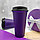 Стакан тамблер Wowbottles с кофейной крышкой для горячих и холодных напитков, 400 мл Фиолетовый, фото 7