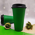 Стакан тамблер Wowbottles с кофейной крышкой для горячих и холодных напитков, 400 мл Зеленый, фото 3