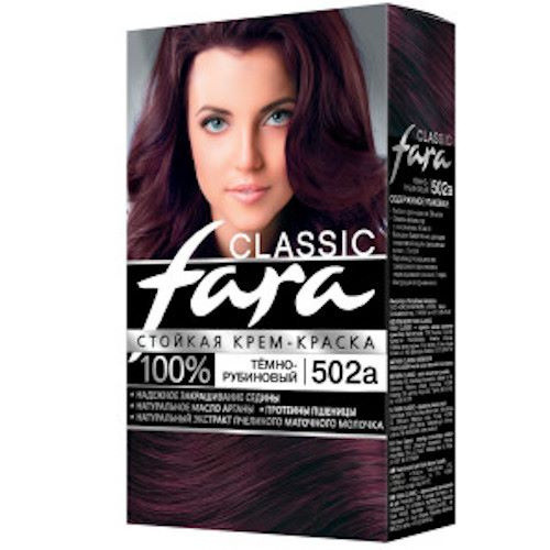 Краска для волос FARA Classic №502А Темно-рубиновый