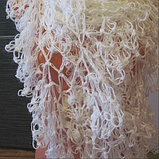 Шарф волнами, выполнен из белоснежной турецкой пряжи, связан крючком., фото 7