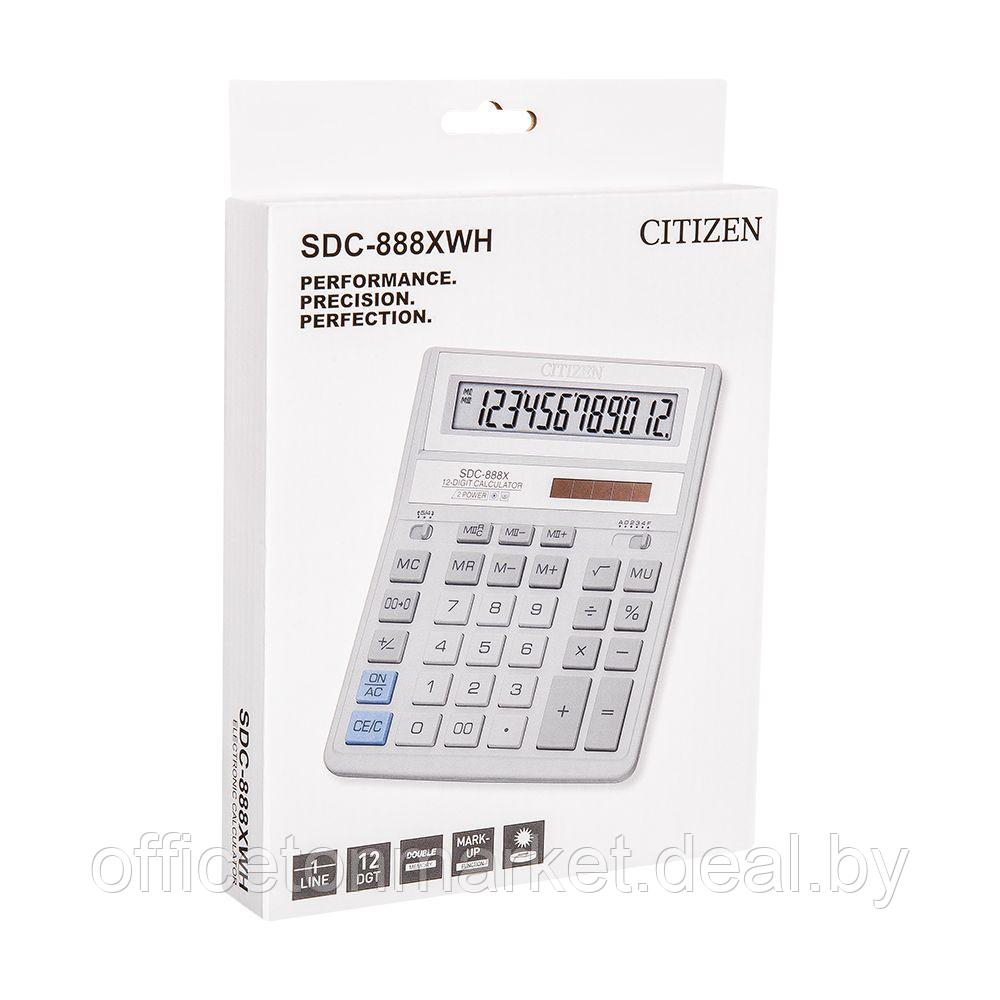 Калькулятор настольный Citizen "SDC-888XWH", 12-разрядный, белый - фото 2 - id-p137122248