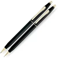 Набор "Cross Classic Century Classic Black": ручка шариковая автоматическая и карандаш автоматический, черный,