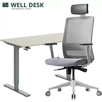 Комплект мебели "Welldesk": cтол механический + кресло "BESTUHL S30"