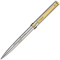 Ручка шариковая автоматическая "Senator Delgado", 1.0 мм, серебристый, золотистый, стерж. синий