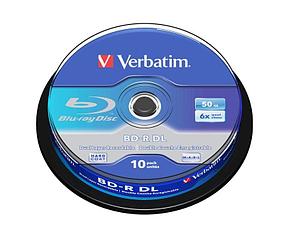 BD-R диск Verbatim BD-R 50ГБ 6x двухслойный, CakeBox 10 дисков