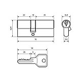 Цилиндровый механизм Стандарт Z.I.70-5K (25x10x35) BP 5кл англ.ключ/ключ (120,12), фото 2