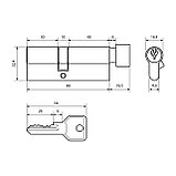 Цилиндровый механизм Стандарт Z.I.80В-5K (30x10x40B) CP 5кл англ.ключ/верт. (120,12), фото 2