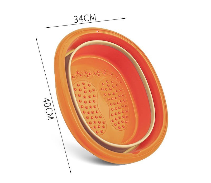 Складная массажная ванночка для ног с крышкой (оранжевая) - фото 2 - id-p180100073