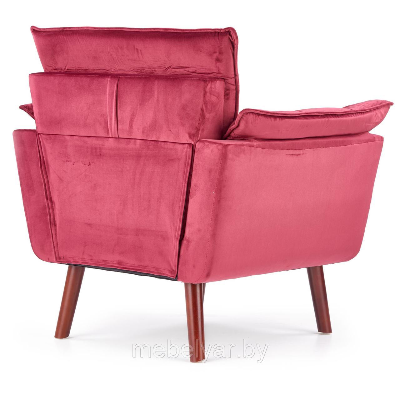 Кресло HALMAR REZZO бордовый/темный орех - фото 3 - id-p180100341