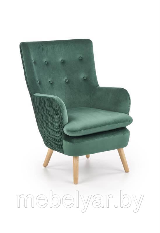 Кресло HALMAR RAVEL темно-зеленый/натуральный - фото 1 - id-p180101435