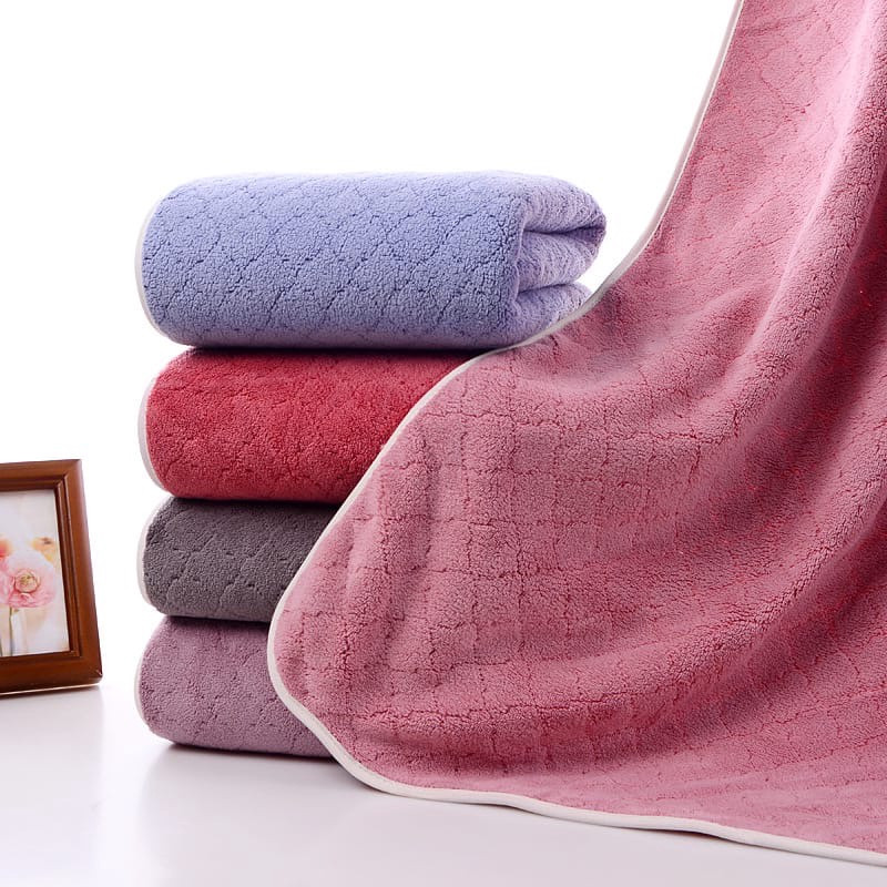 Набор полотенец банное и для лица в подарочком мешочке (нежно-розовый) - фото 3 - id-p180101354