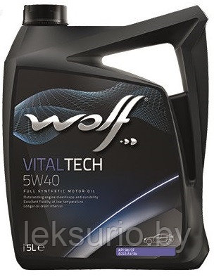 WOLF VitalTech 5W-40 моторное масло(Бельгия) 5л - фото 1 - id-p180101057