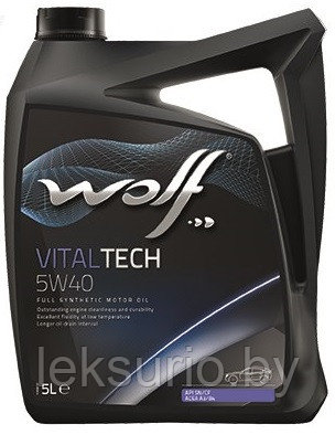 WOLF VitalTech 5W-40 моторное масло(Бельгия) 5л, фото 2