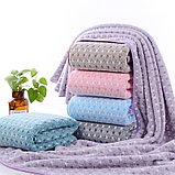 Набор полотенец банное и для лица в подарочком мешочке (ромбы, сердца фиолетовый), фото 3