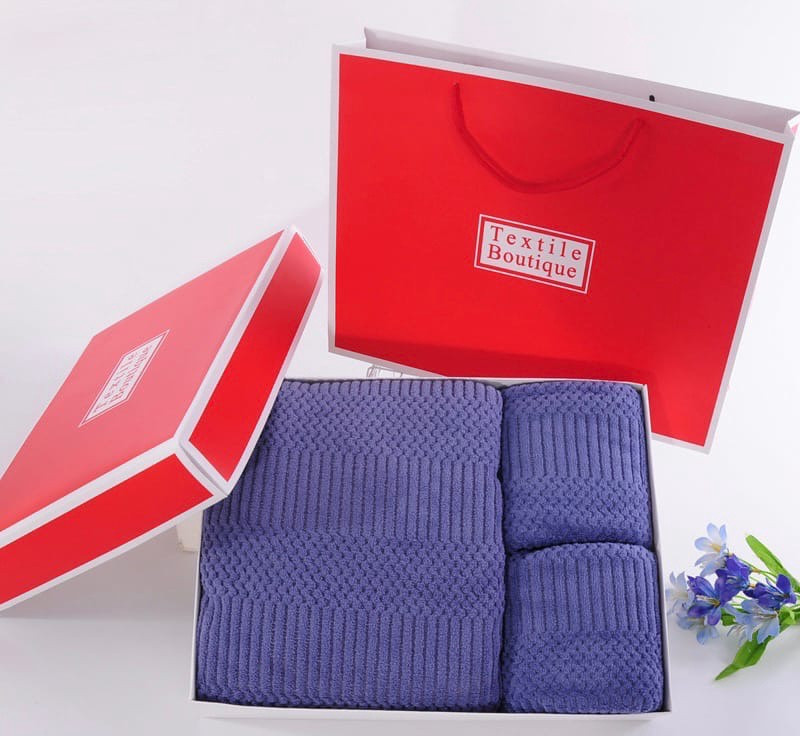 Набор полотенец в подарочной коробке (синий) - фото 1 - id-p180104976