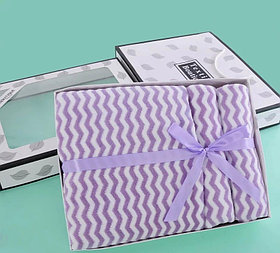 ​Набор полотенец  в подарочной коробке Зигзаг (фиолетовый)