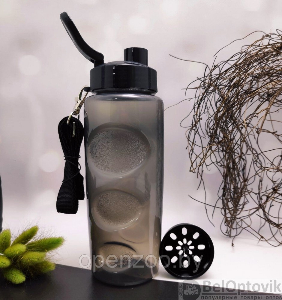 Анатомическая бутылка для воды Healih Fitness с клапаном и регулируемым ремешком, 500 мл. Сито в комплекте - фото 10 - id-p180115819
