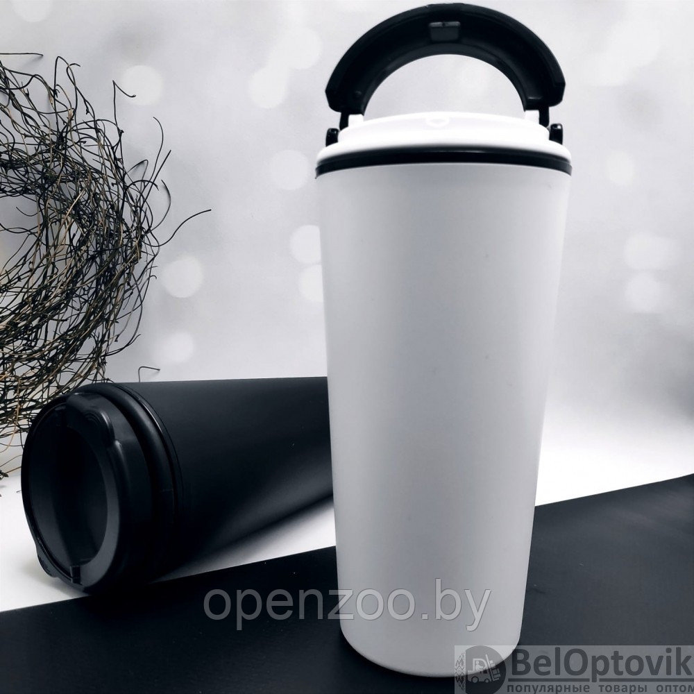 Персональный стакан тамблер для кофе Wowbottles и других напитков /Кофейная крышка с клапаном и ручкой, 350 - фото 4 - id-p180115823