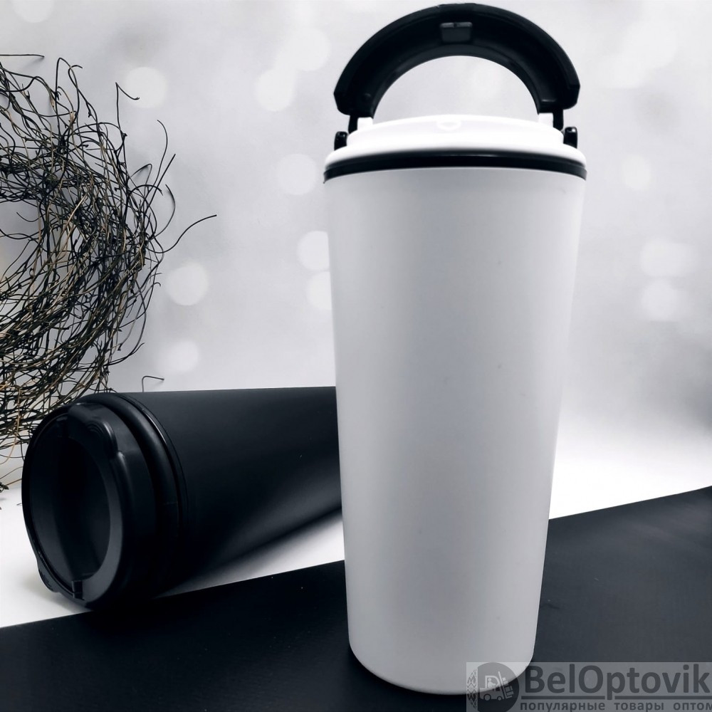 Персональный стакан тамблер для кофе Wowbottles и других напитков /Кофейная крышка с клапаном и ручкой, 350 - фото 4 - id-p180115844