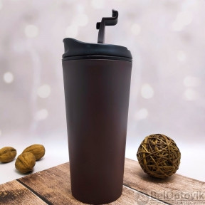 Стакан тамблер для кофе Wowbottles КК3027 Кофейная крышка клапан слайдер с фиксацией, 350 мл Двойные стенки