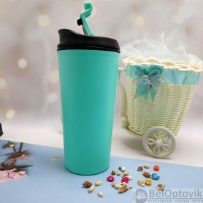 Стакан тамблер для кофе Wowbottles КК3027 Кофейная крышка клапан слайдер с фиксацией, 350 мл Двойные стенки