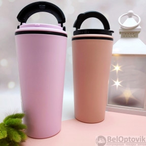Стакан тамблер для кофе Wowbottles КК3144 и других напитков /Кофейная крышка с клапаном и ручкой, 350 мл.