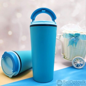 Стакан тамблер для кофе Wowbottles КК3161 и других напитков /Кофейная крышка с клапаном и ручкой, 350 мл.