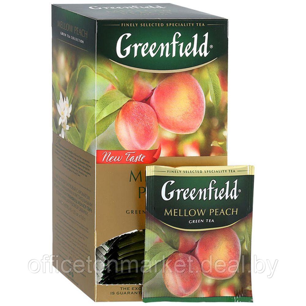 Чай "Greenfield" Mellow Peach, 25 пакетиков x1.5 г, зеленый - фото 1 - id-p141655624