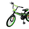 Велосипед  детский двухколесный BIBI 18" SPACE , black/green с приставными колесами, фото 4