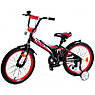 Велосипед  детский двухколесный BIBI 18" SPACE , black/green с приставными колесами красный, фото 2