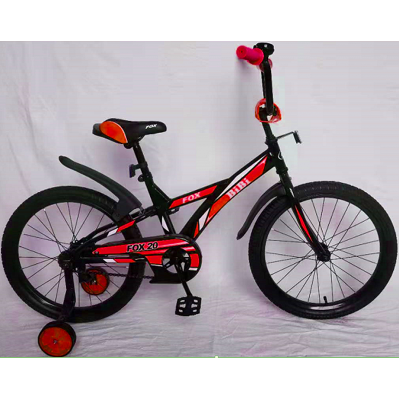 Велосипед детский двухколесный BIBI 20" FOX , black/green с приставными колесами красный - фото 1 - id-p180129823
