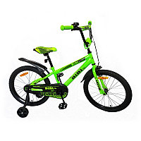 Велосипед детский двухколесный BIBI 20" GO , orange с приставными колесами салатовый