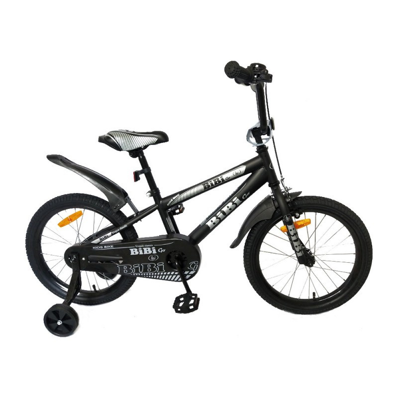 Велосипед детский двухколесный BIBI 20" GO , orange с приставными колесами черный - фото 1 - id-p180129845