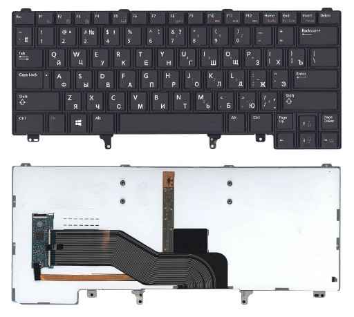 Клавиатура для ноутбука Dell Latitude E5420 черная, без указателя, с подсветкой - фото 1 - id-p168915160