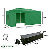 Тент-шатер быстросборный Helex 4366 3x6х3м полиэстер зеленый, фото 6