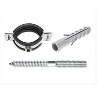 Хомут оцинк.с резин. уплотнением VALFEX 1 1/2" (48-52) (в компл. шпилька М8*80 и дюбель) (150)