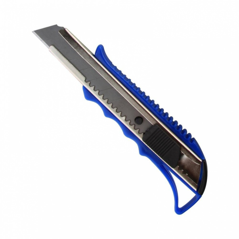 Нож канцелярский 18мм Attache с фиксатором и металлическими направляющими (цвета в ассортименте) - фото 1 - id-p180134057