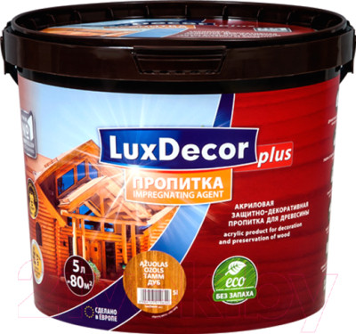 Декоративная пропитка для дерева LuxDecor 5л. ель, Польша, Штрих-код:5906725210715