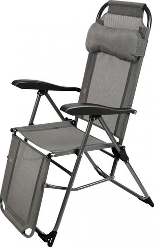 Кресло-шезлонг складное NIKA К3 с подножкой графитовый (К3/Гр) - фото 1 - id-p180139399